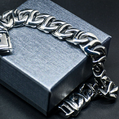 Viking Bracelet punk skull mens bracelet viking bracelet men silver - CIVIBUY