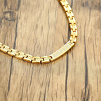 Gold necklace Magnetic Therapy Necklace Stainless Steel Pain Relif Chain - CIVIBUY