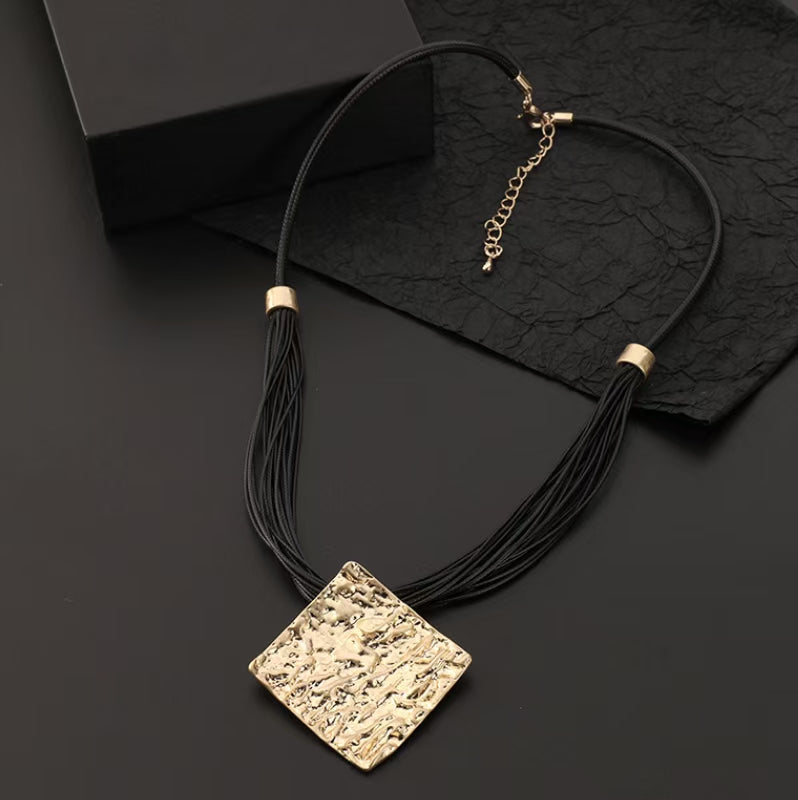 Square Pendant Necklace chunky necklace for women【wholesale】 - CIVIBUY