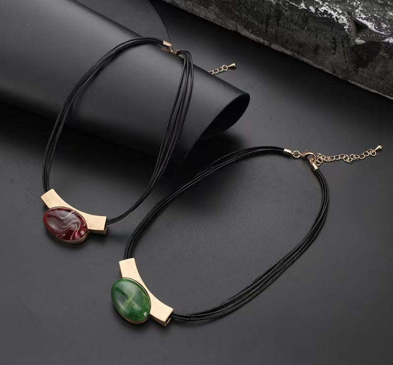 Resin gemstones Pendant Necklace chunky necklace for women【wholesale】 - CIVIBUY