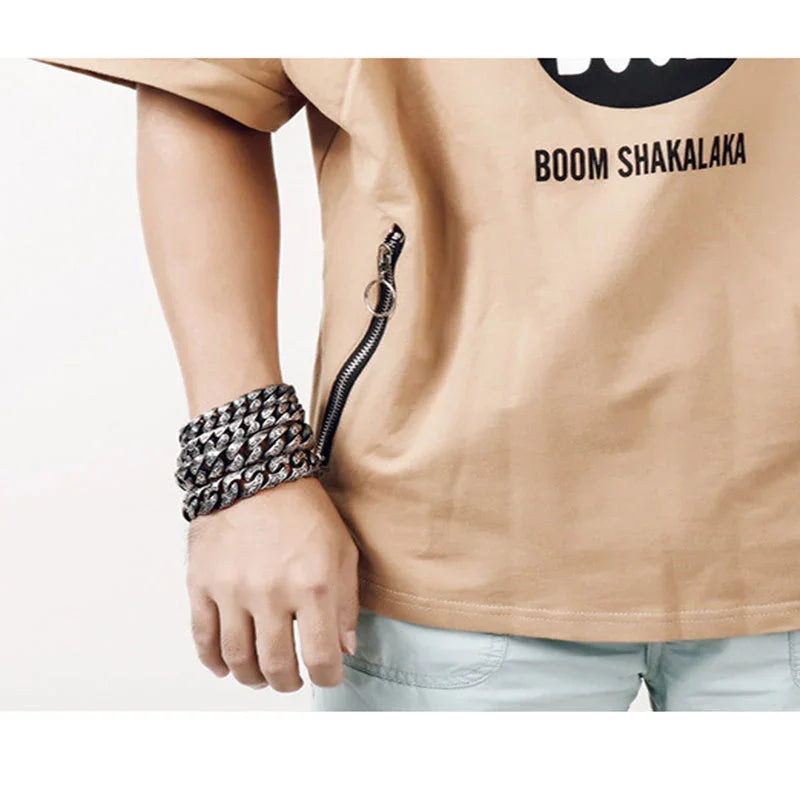 Viking Punk Link Sturdy Heavy Bracelet Men Women Stainless Steel Symbol Charm Heavy Jewelry - CIVIBUY