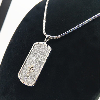 Stainless Steel Lover's Pendant Necklace 18 Silver Stainless Steel Rhodium Plated Brass - CIVIBUY