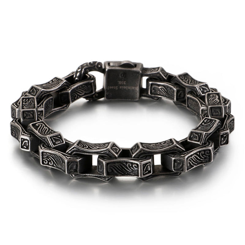 Viking thor Chain Mens Large Steel Bracelet with Clasp U5G9-MD - CIVIBUY
