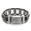 Gothic Skull Bracelets For Men Steel Shiny Skull Link Chain - CIVIBUY