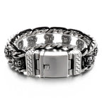Gothic Skull Bracelets For Men Steel Shiny Skull Link Chain - CIVIBUY