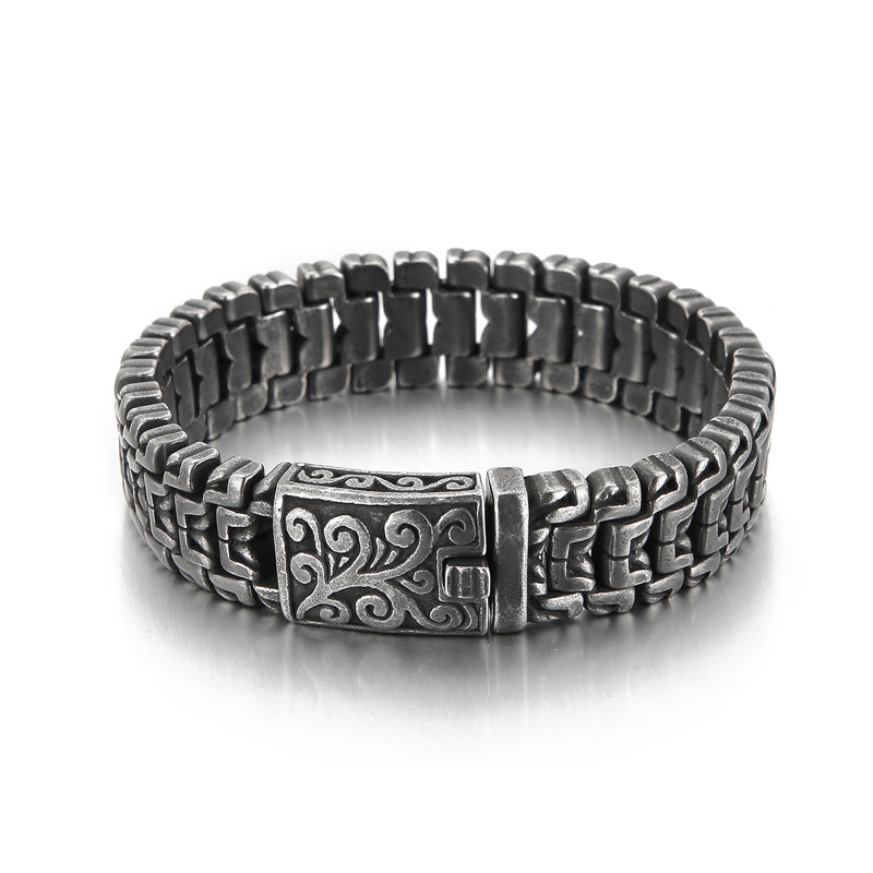 Silver Tone Nordic Knotwork Cuff Bracelet for Men - CIVIBUY