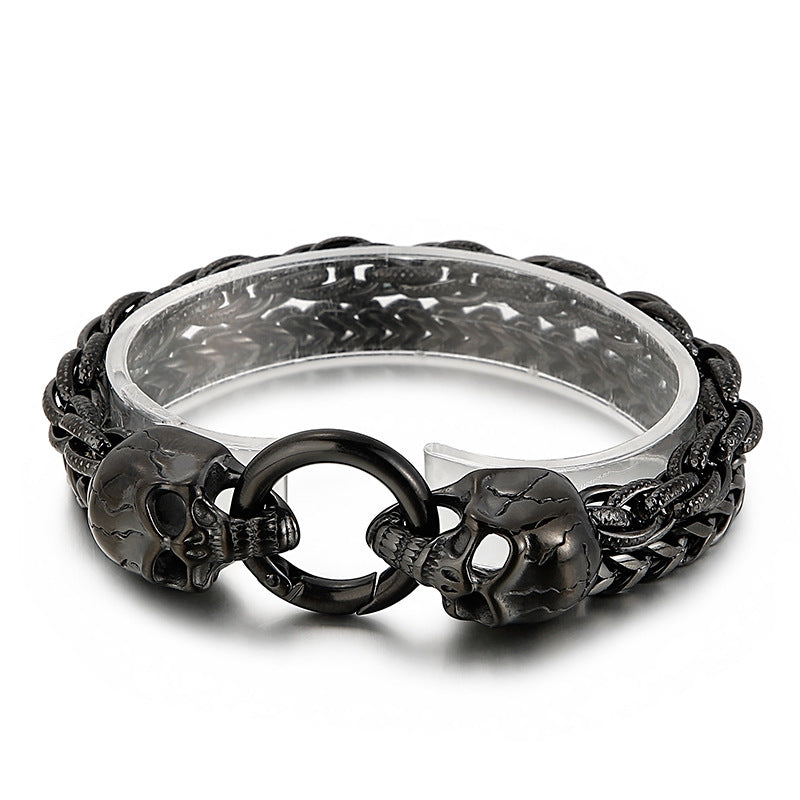 Viking Skull bracelet Mens stainless steel bracelets wrist bracelet - CIVIBUY
