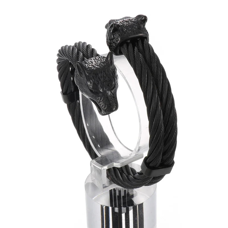 Northmen Wolf Bangle Men stainless Chain Franco Link KU5G3 - CIVIBUY