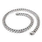 wide Stainless Cuban Miami Chains Necklaces CZ Zircon Box Lock Big Heavy Chain for Men Hip Hop jewelry - CIVIBUY
