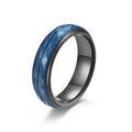 Classic 6mm Tungsten Rings For Men Wedding Band Blue Brick Anti-scratch - CIVIBUY