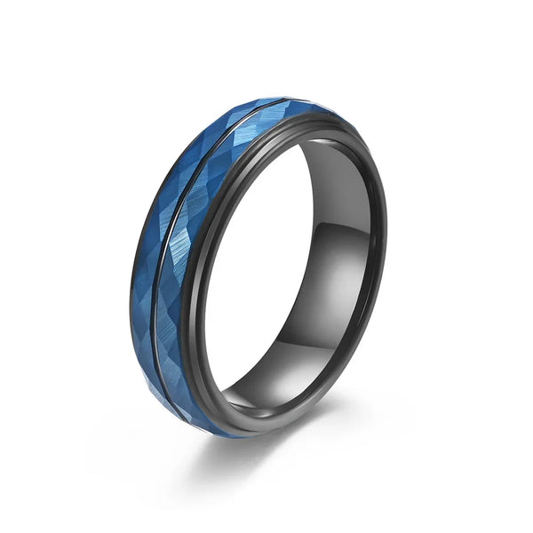 Klassieke 6 mm Tungsten ringen voor mannen Trouwring Blue Brick Anti-kras
