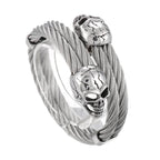 Gothic Skull Bangle Men stainless Curb Chain Skull Franco Link - CIVIBUY