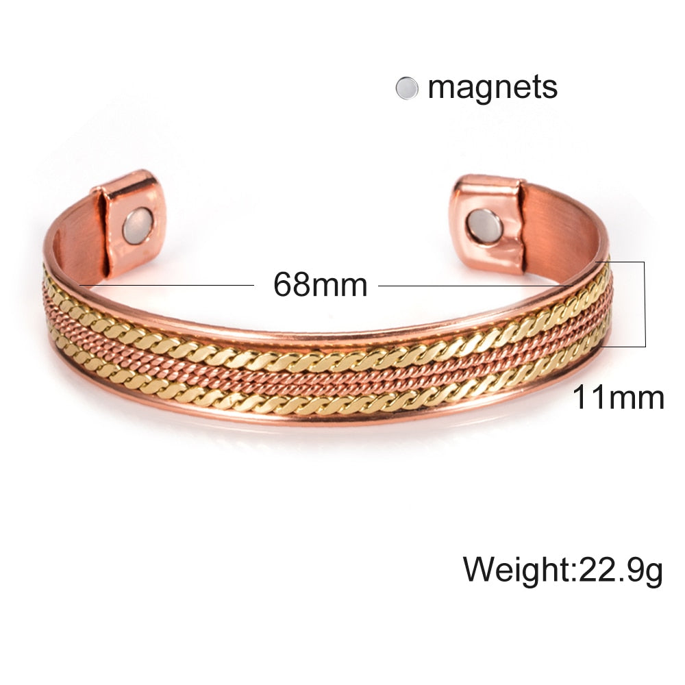 Copper Powerful magnetic Bangle for Pain Relief women Bangle - CIVIBUY