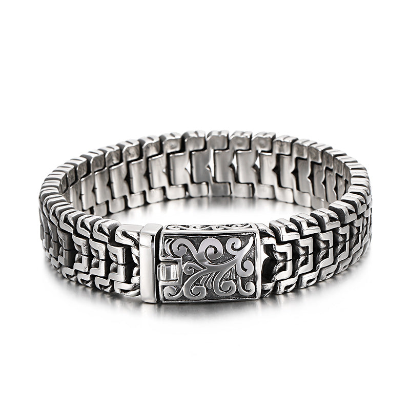 Silver Tone Nordic Knotwork Cuff Bracelet for Men - CIVIBUY