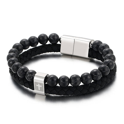 Yoga Healing Crystal Bracelet Natural Gemstone Beads Anxiety Bracelets Braided - 2Layer - CIVIBUY