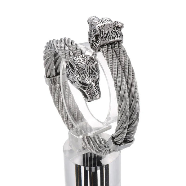 Northmen Wolf Bangle Heren roestvrijstalen ketting Franco Link KU5G3