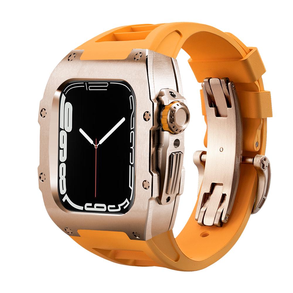Orange Band Star apple watch 7/8 45mm Stainless steel apple watch Case - CIVIBUY