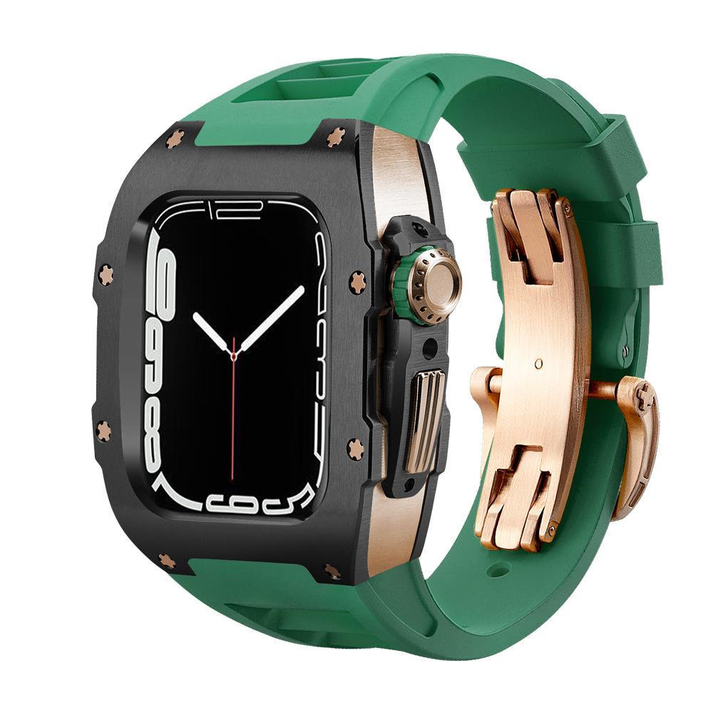 Sport band for apple watch 7/8 45mm Stainless steel apple watch Star Case,Green - CIVIBUY