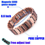Mens 99% Pure Copper Magnetic Bracelet with High Powered Magnets 5000 Gauss 8.6Inches chain - CIVIBUY