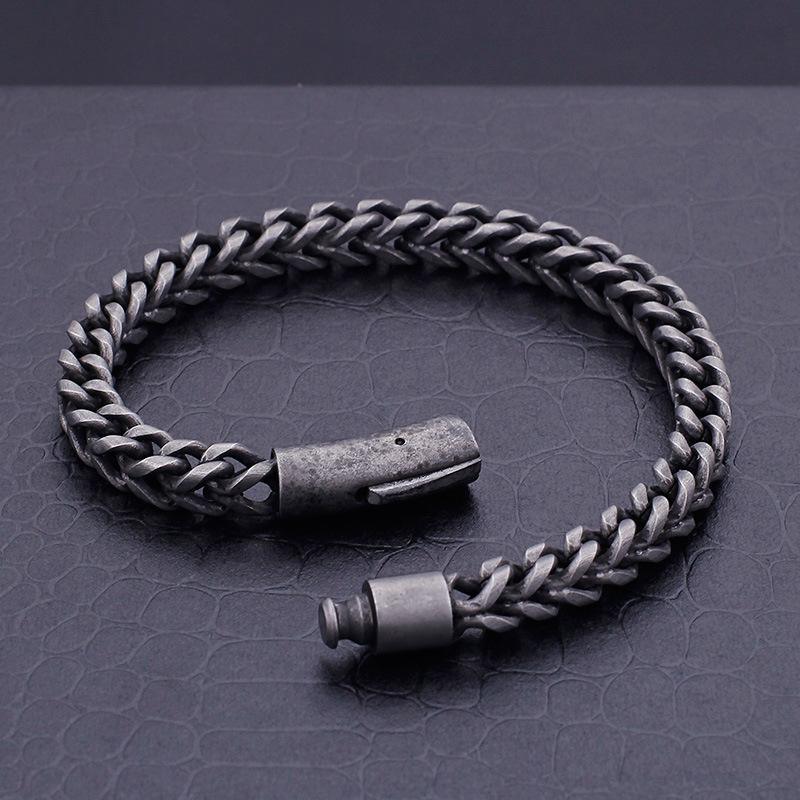Antique titanium steel casting stainless steel bracelet - CIVIBUY