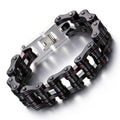 Biker Jewelry Bracelet Energy Red Bracelets Men's Stainless Motorcycle Chain Bracelet - CIVIBUY