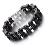 Biker Jewelry Bracelet Energy Red Bracelets Men's Stainless Motorcycle Chain Bracelet - CIVIBUY