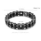 Black Bike Chain Motorcycle Bracelet for Men – Rugged & Stylish Biker Jewelry
