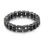 Black Bike Chain Motorcycle Bracelet for Men – Rugged & Stylish Biker Jewelry