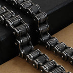 Black Bike Chain Motorcycle Bracelet for Men – Rugged & Stylish Biker Jewelry