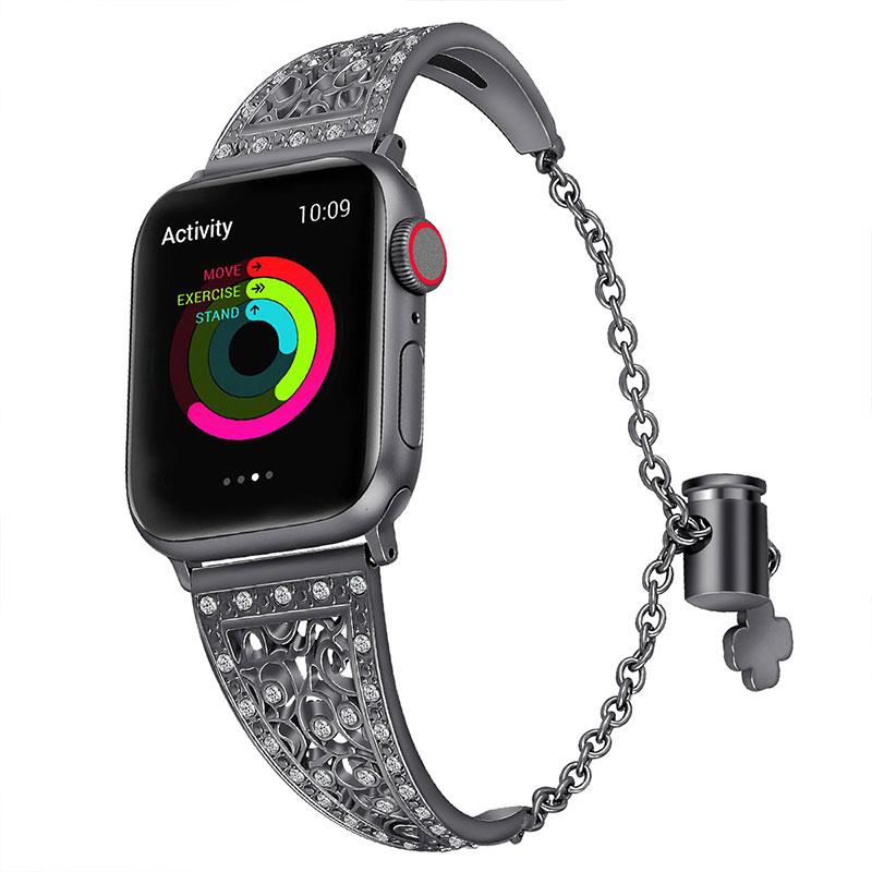 Dressy Jewelry Diamond Cuff Bracelet Apple Watch Band 38mm 40mm iwatch Series 4/3/2/1, - CIVIBUY
