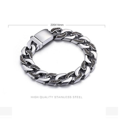 civibuy Diamond in Vogue Personality men's  steel bracelet TTK-S54 - CIVIBUY