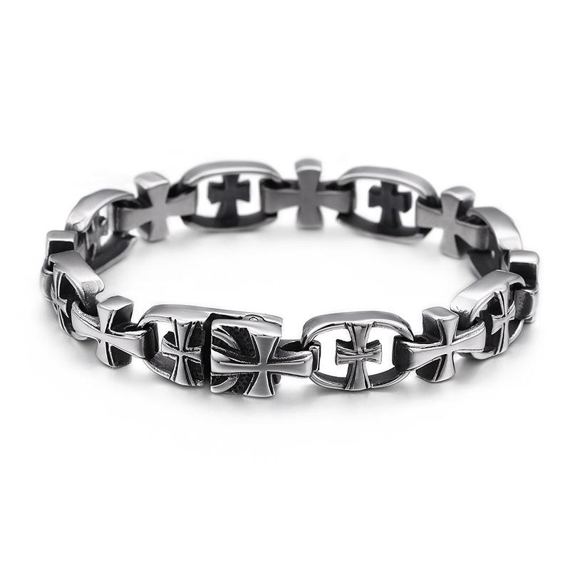 rocker punk bracelet cross Titanium Steel Bracelet K3K-09 - CIVIBUY