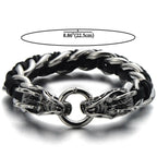 viking bracelet house Wolf Stainless Steel Mens Wolf Head Chain TTK-S032 - CIVIBUY