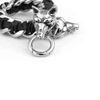 viking bracelet house Wolf Stainless Steel Mens Wolf Head Chain TTK-S032 - CIVIBUY