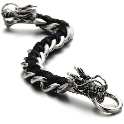 viking bracelet house Wolf Stainless Steel Mens Wolf Head Chain TTK-S032 - CIVIBUY