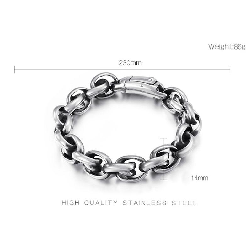 Cuban Chain Bracelet Men/ Stainless Steel Curb Chain Bracelet/Cool Mens Bracelet - CIVIBUY