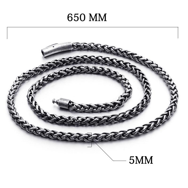 Curb Cuban Chain Link Necklace for Men Boys Heavy 316L Stainless Steel black - CIVIBUY