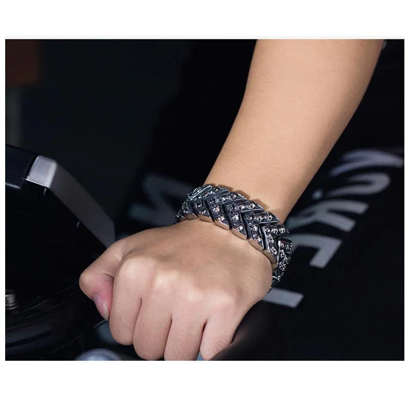 Custom Skull Head Fashion steel chain Gilded steel Men Bracelet TTK-S11 Free shipping - CIVIBUY