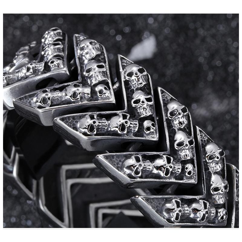 Custom Skull Head Fashion steel chain Gilded steel Men Bracelet TTK-S11 Free shipping - CIVIBUY