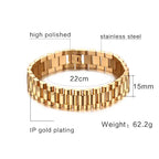 Men's Jewelry Business watch band Strap Gold Bracelet - CIVIBUY