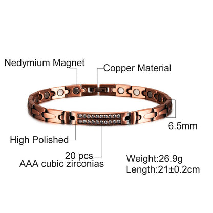 Copper bracelets with a sparkling design effective in relieving arthritis pain for women - CIVIBUY