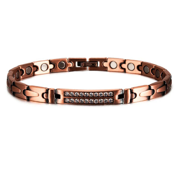 Copper bracelets with a sparkling design effective in relieving arthritis pain for women