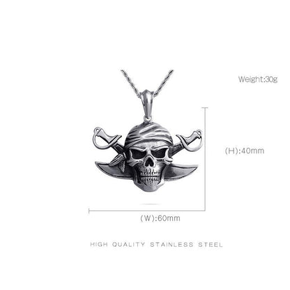 Decoration Retro-Caribbean Pirate Captain Skull Pendant ST-XD32 - CIVIBUY