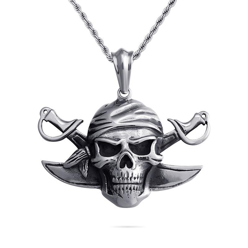 Decoration Retro-Caribbean Pirate Captain Skull Pendant ST-XD32 - CIVIBUY
