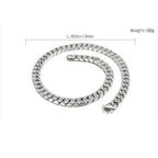 wide Stainless Cuban Miami Chains Necklaces CZ Zircon Box Lock Big Heavy Chain for Men Hip Hop jewelry - CIVIBUY