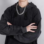 wide Stainless Cuban Miami Chains Necklaces CZ Zircon Box Lock Big Heavy Chain for Men Hip Hop jewelry - CIVIBUY