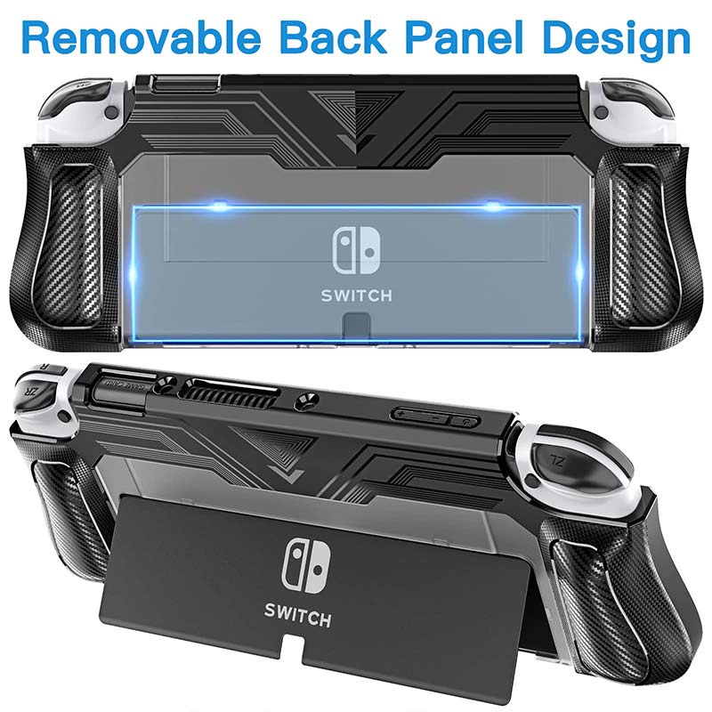 Switch OLED Case Compatible with Nintendo Switch OLED , Dockable TPU Protective Case for Nintendo Switch OLED Model 2021 with Game Card Slots - CIVIBUY