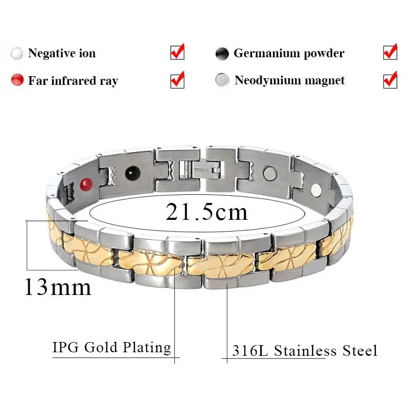 stainless steel Bracelet with Magnet Therapy for Pain Relief - CIVIBUY