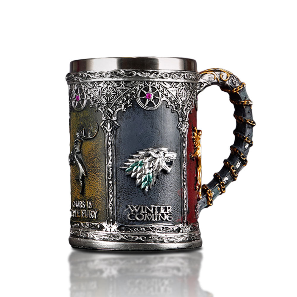Vintage Dragon Mug Stainless steel resin relief mug Coffee Mug 21 OZ - CIVIBUY
