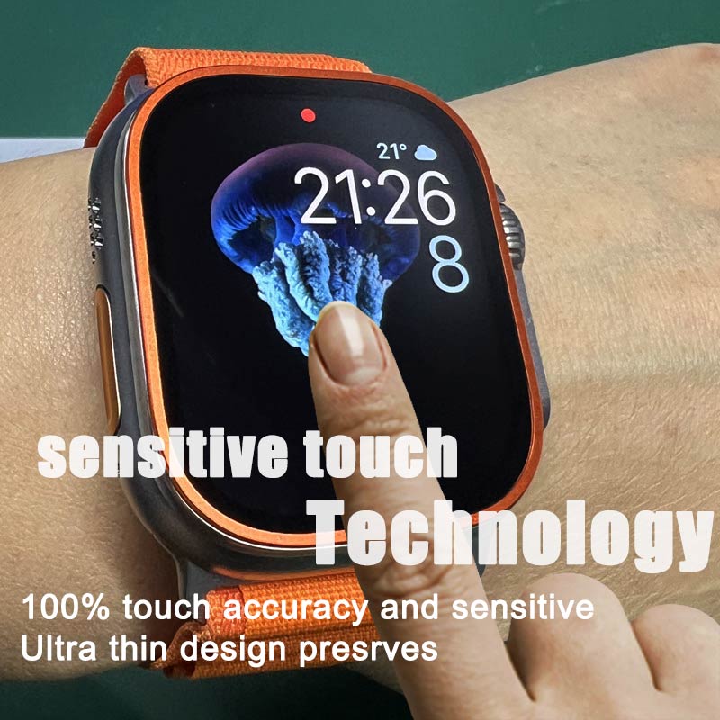Watch Ultra 49mm Screen Protector Tempered Glass Titanium Alloy Frame Protective Glass Film 【2 Pack】 - CIVIBUY